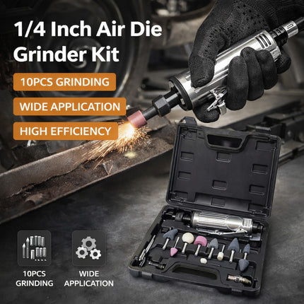 1/4 Inch Air Die Grinder Kit Pneumatic Rotary Tool Set for Metal Wood Auto Repair