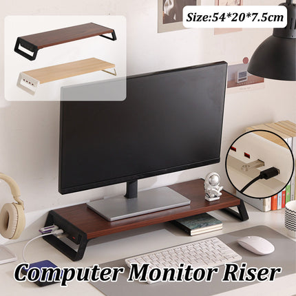 Computer Monitor Stand with 4 USB Hub Stable Riser Desk Organiser Space Saving