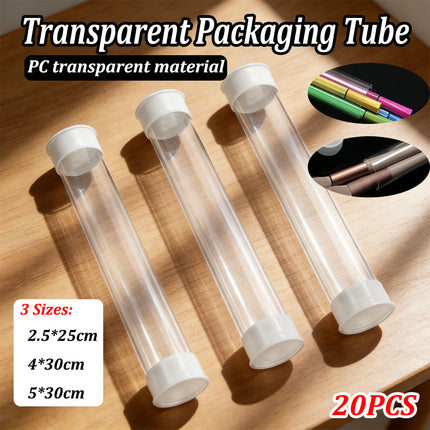 20PCS Transparent Plastic Packaging Tubes Durable for Oil Painting Artwork Use