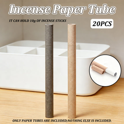 20PCS Incense Paper Tubes 10g Capacity 2 Colours Durable Thickness Material