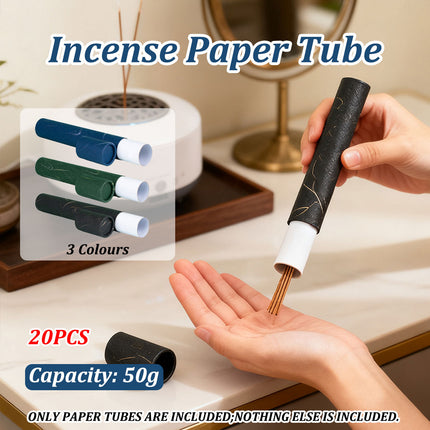 20PCS Incense Paper Tubes 50g Capacity Blue Green Black Thickness Material