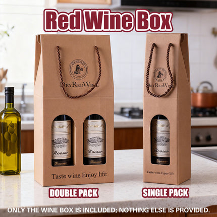 Handheld Wine Gift Box Single or Double Bottles Corrugated Cardboard Durable