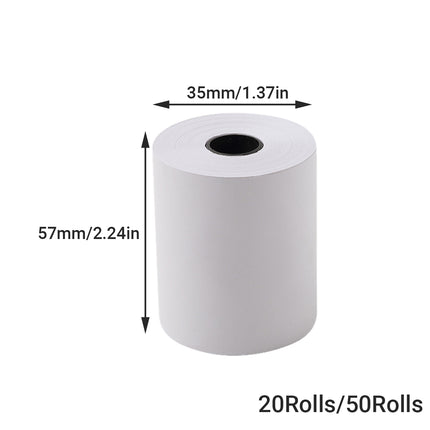 20/50 Rolls Thermal Paper Bright White Smooth Edge for POS Receipt Printer Use