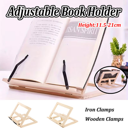 Wooden Adjustable Height Book Stand Holder Foldable Durable for Reading Cooking