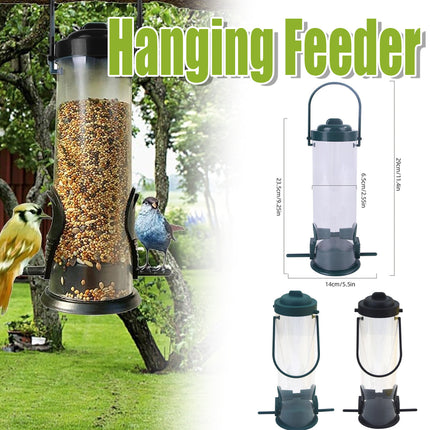 Hanging Bird Feeder Outdoor Wild Bird Seed Dispenser Clear Cup for Garden Yard