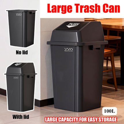 Outdoor Garbage Large Capacity 100L Trash Can Durable with Handle