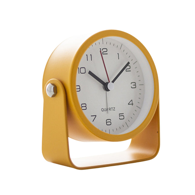 Flip Silent Desktop Small Alarm Clock with Night Light Battery-Powered Durable