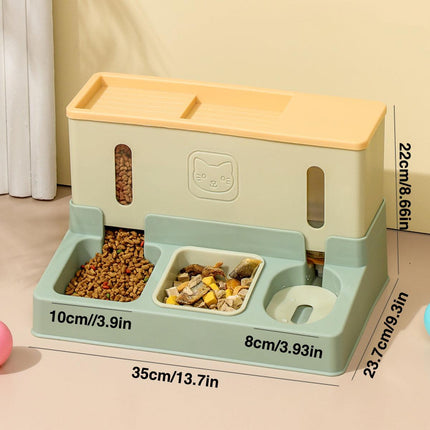 All in One Pet Feeding Bowl Cat Dog Water and Food Feeder Automatic Dispenser