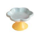 Flower Ceramic Cat Bowl Pet Food Bowl Snack Tray for Cats and Small Pets Feeding