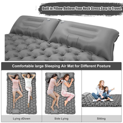 Double Camping Sleeping Pad Self Inflating Thick Air Bed Mattress Outdoor Hiking