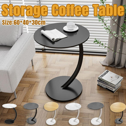 C Shaped Snack Side Table for Sofa Couch Small End Table for Living Room Bedroom