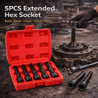 5PCS Extended Hex Socket Set 1/2 Inch Drive Repair Removal Tool for Automovie