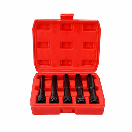 5PCS Extended Hex Socket Set 1/2 Inch Drive Repair Removal Tool for Automovie