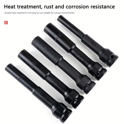 5PCS Extended Hex Socket Set 1/2 Inch Drive Repair Removal Tool for Automovie