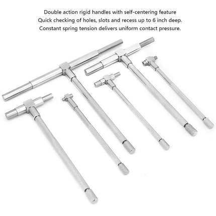 Telescoping Bore Gauge Set 6Pcs 8-150mm Internal Measuring Tool Kit Steel