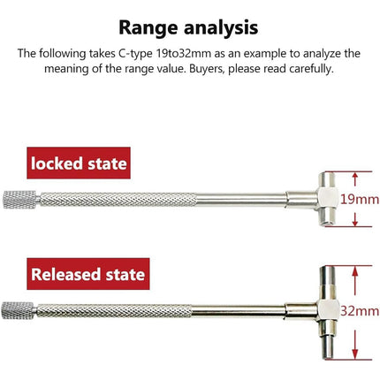 Telescoping Bore Gauge Set 6Pcs 8-150mm Internal Measuring Tool Kit Steel