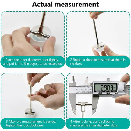 Telescoping Bore Gauge Set 6Pcs 8-150mm Internal Measuring Tool Kit Steel