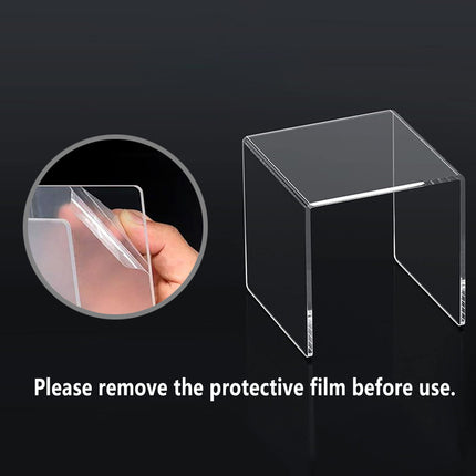 3PCS Clear Square Acrylic Display Stands for Jewelry Rings Watches Dessert Use