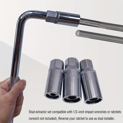 4PCS Socket Extractor Set 1/2 Inch Bolt Remover Damaged Stud Removal Tool