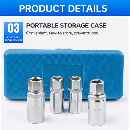4PCS Socket Extractor Set 1/2 Inch Bolt Remover Damaged Stud Removal Tool