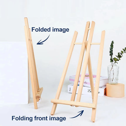 Mini Easel Set 4PCS Wooden Desktop Tripod Easels for Small-Scale Painting Display