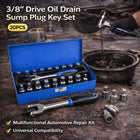 20PCS Oil Drain Sump Plug Key Set 3/8 Drive High Quality Durable Tool Set
