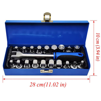 20PCS Oil Drain Sump Plug Key Set 3/8 Drive High Quality Durable Tool Set