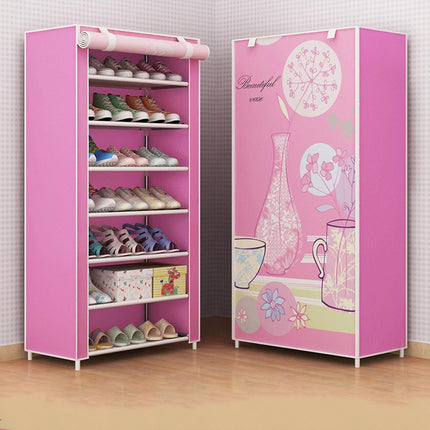 Stackable Shoe Rack Storage Cabinet Organizer Portable Wardrobe for Home Use