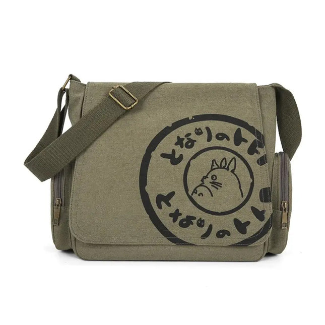 Canvas Shoulder Messenger Bag Large Capacity Travel Laptop Crossbody Bag