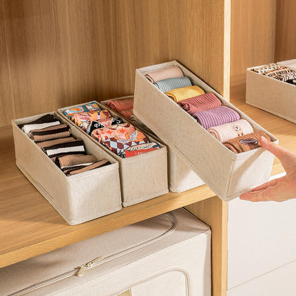 6pcs Foldable Socks Underwear Storage Basket Portable Drawer Organizer Box