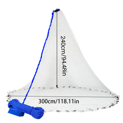 Hand Cast Net Ring Free Fishing Net for Outdoor Catching Shrimp Bait Fish
