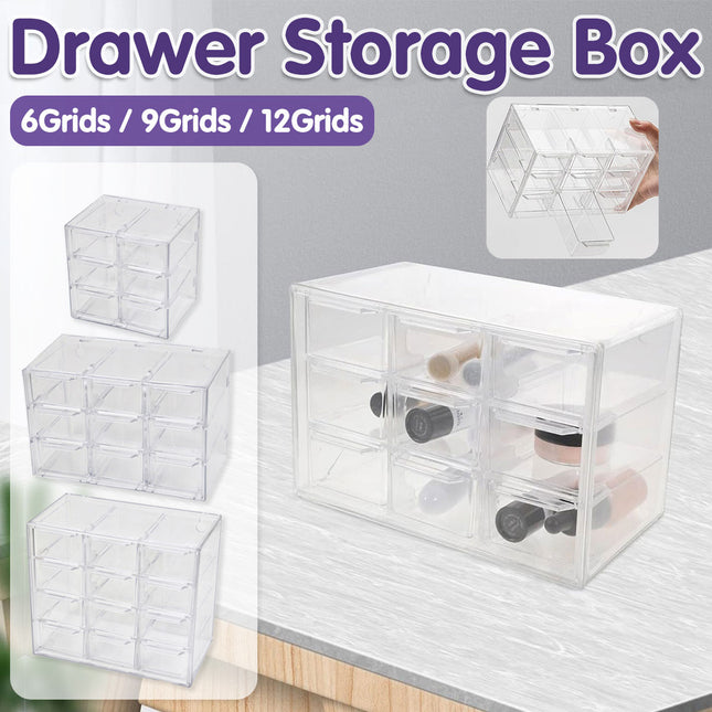 Storage Organizer Box Mini Plastic Desktop Drawers Desk Craft Cabinet For Office