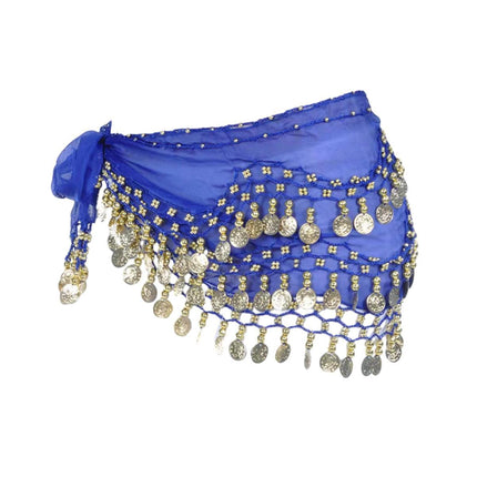 1X 3Rows Belly Dance Dancing Hip Scarf Belt Chain Skirt Golden Tone 98 Coin Bead - Aimall