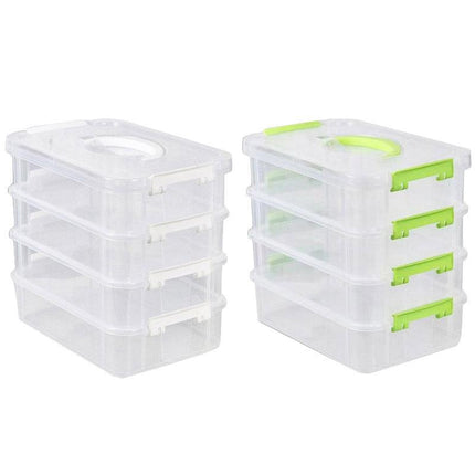 4Layer Storage Organizer Box Multi Compartment Storage Container for Home Office
