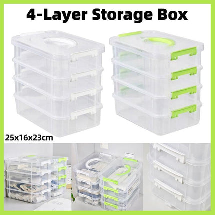 4Layer Storage Organizer Box Multi Compartment Storage Container for Home Office