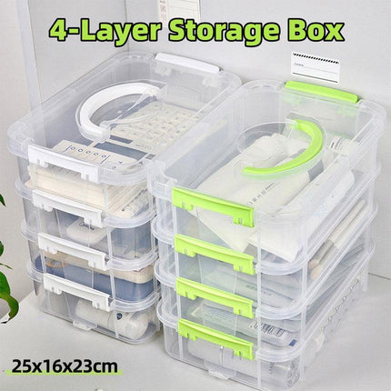 4Layer Storage Organizer Box Multi Compartment Storage Container for Home Office