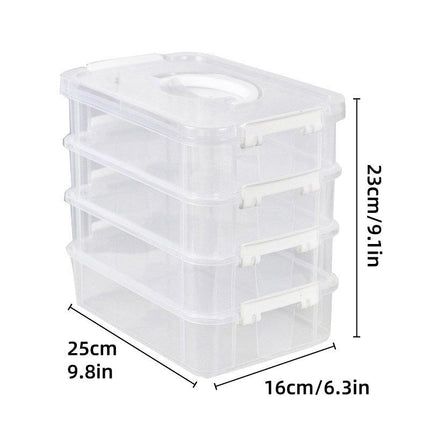 4Layer Storage Organizer Box Multi Compartment Storage Container for Home Office