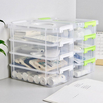 4Layer Storage Organizer Box Multi Compartment Storage Container for Home Office
