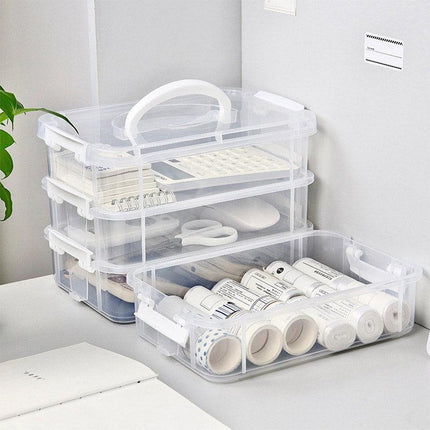 4Layer Storage Organizer Box Multi Compartment Storage Container for Home Office