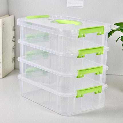 4Layer Storage Organizer Box Multi Compartment Storage Container for Home Office