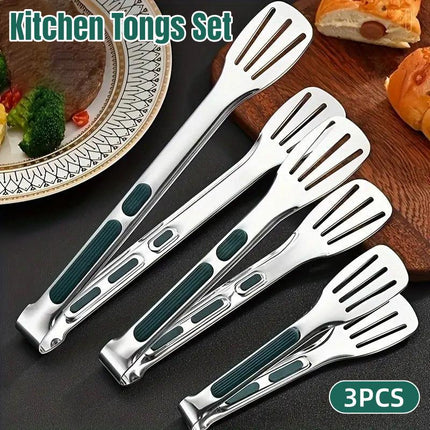 3pcs Stainless Steel Food Holders Kitchen Grill Steak Food Holder Cooking Tools
