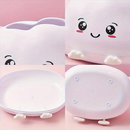 Cute Cartoon Clouds Plastic Tissue Box Desktop Drawer Organizer Storage Box