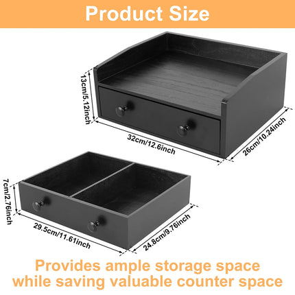Coffee Drawer Style Storage Box Wooden Large Capacity for Accessories Storage