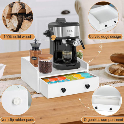 Coffee Drawer Style Storage Box Wooden Large Capacity for Accessories Storage