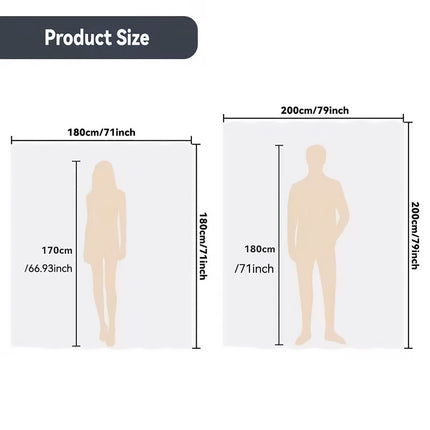 White Shower Curtain Waterproof Mildew-Resistant with Hooks for Bathroom Use