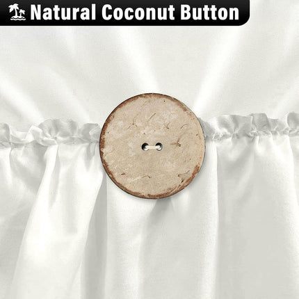 White Shower Curtain Waterproof Mildew-Resistant with Hooks for Bathroom Use