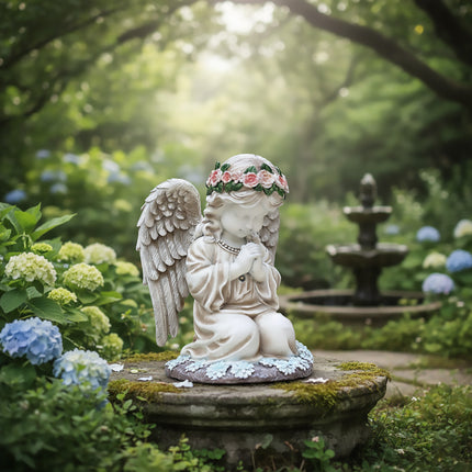 Solar Powered Angel Garden Statue Waterproof Outdoor Decoration Garden Yard Use
