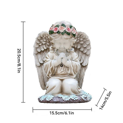 Solar Powered Angel Garden Statue Waterproof Outdoor Decoration Garden Yard Use
