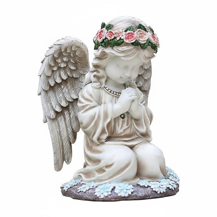 Solar Powered Angel Garden Statue Waterproof Outdoor Decoration Garden Yard Use