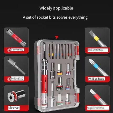17PCS Extended Impact Wrench Set Multi Function Socket Adapter for Car Repair